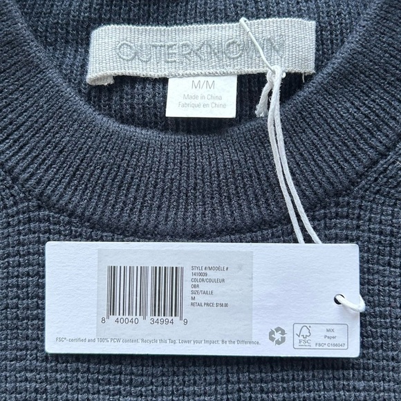 BRAND NEW WITH TAGS - Outerknown Men’s Sweater Size Medium - Picture 6 of 8